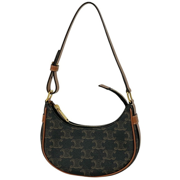 Celine Ava Bag Black Canvas Triomphe Shoulder Handbag Accessory - Picture 2 of 8